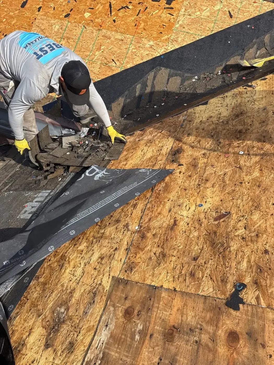 Tarping and dry-in on a Elkhart commercial roof